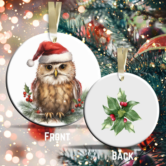 Watercolor Owl Ceramic Ornament Set 29-02