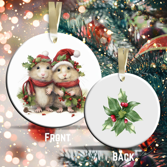 Watercolor Mice Ceramic Ornament Set 29-03