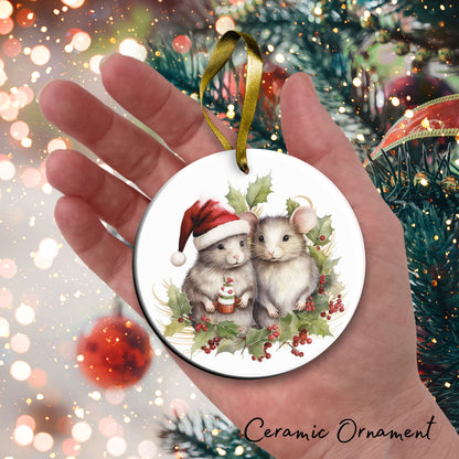 Watercolor Mice Ceramic Ornament Set 29-09