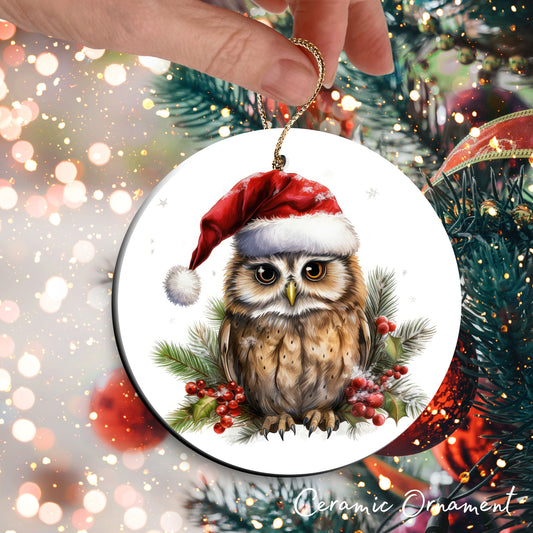 Watercolor Owl Ceramic Ornament Set 29-11