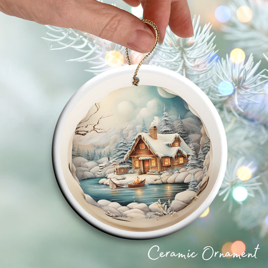 Whimsical Gnome Christmas Ceramic Ornament 70-16