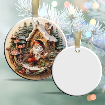 Whimsical Gnome Christmas Ceramic Ornament 70-17