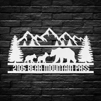 Bear Mountain Pass Address Sign