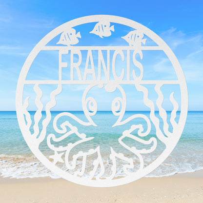Ocean Animals Nursery Metal Decor - Octopus
