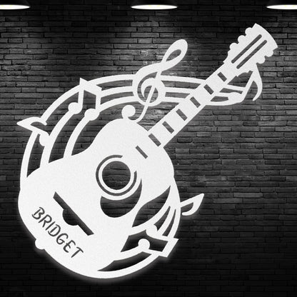 Personalized Musical Guitar - Metal Sign