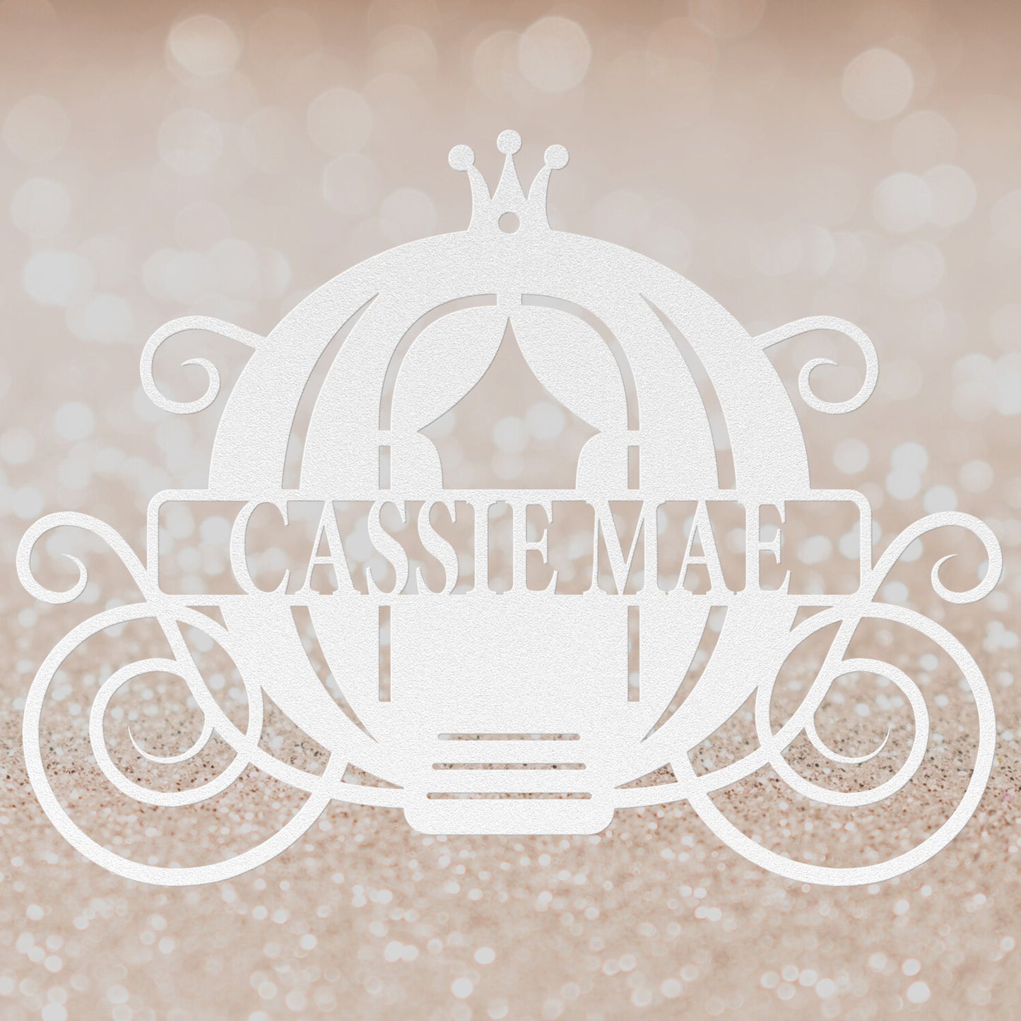 Princess Carriage Metal Wall Art - Personalized