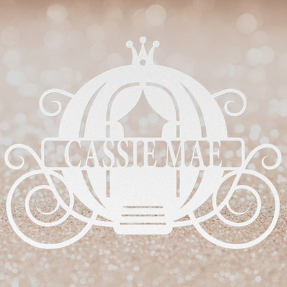Princess Carriage Metal Wall Art - Personalized