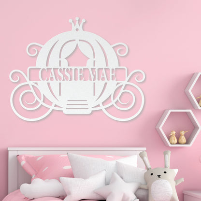 Princess Carriage Metal Wall Art - Personalized