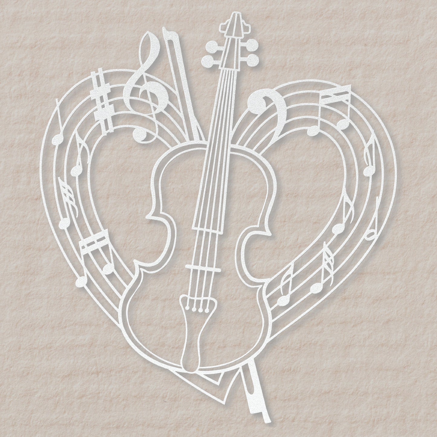 Violin Musical Heart - Metal Sign