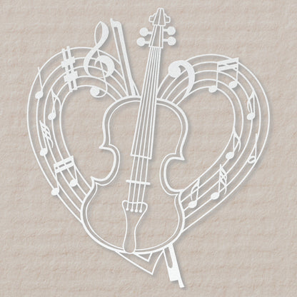 Violin Musical Heart - Metal Sign
