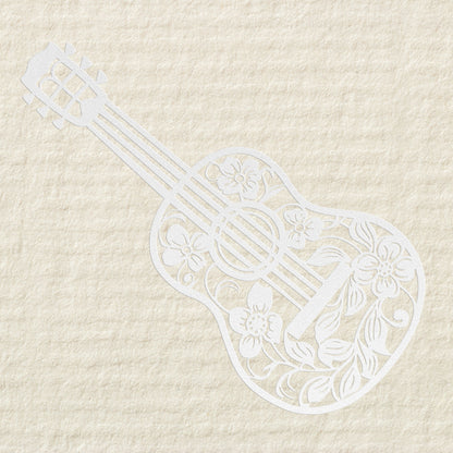 Guitar with Flowers - Metal Sign