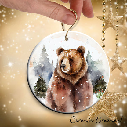 Winter Bear Ceramic Ornament Bunde of 6