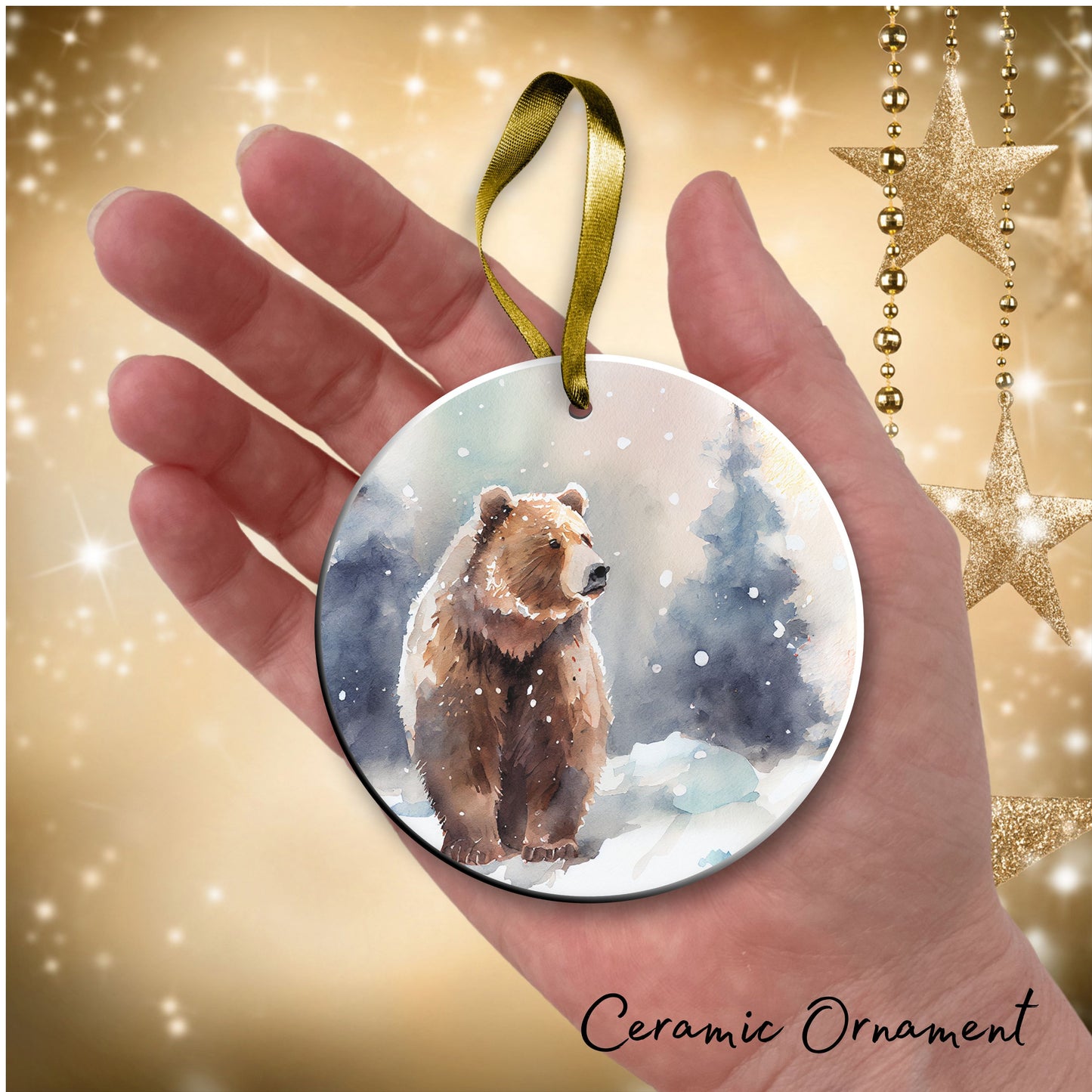Winter Bear Ceramic Ornament 44-05