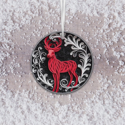 Red 3D Christmas Ceramic Ornament 06-17