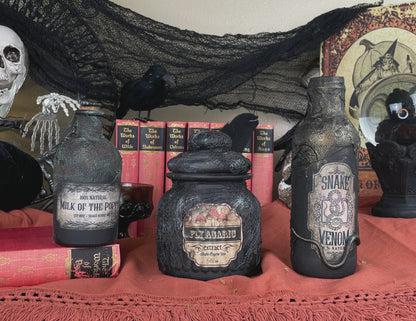 Handmade Halloween Potion Bottles Set 15